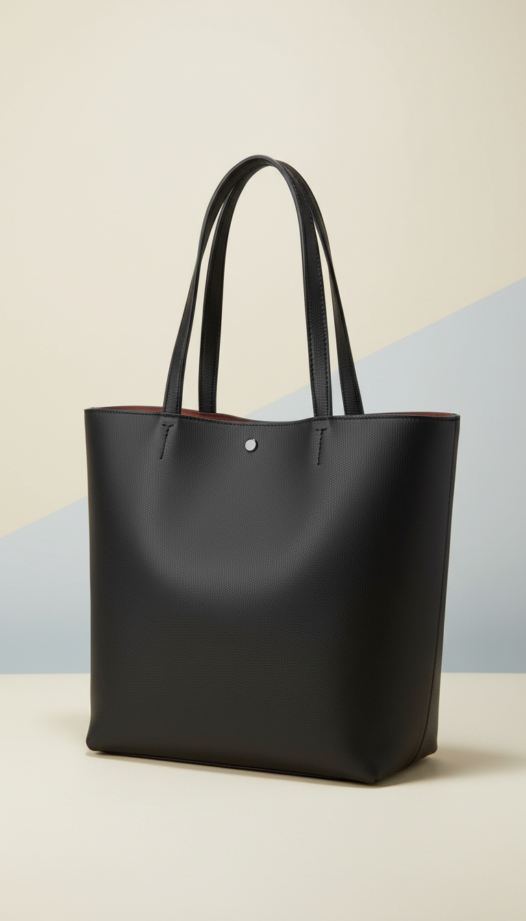 Slate Black Vegan Leather Tote
