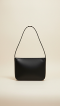 Minimalist Black Leather Crossbody Bag