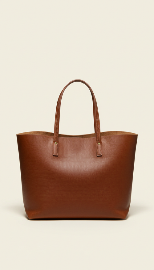 Classic Leather Tote With Wide Handles